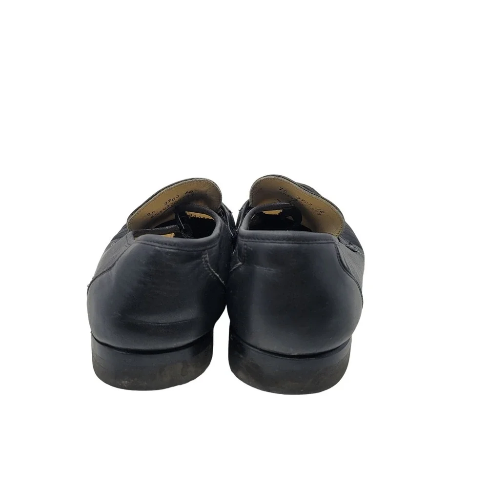 Womens Tifosi Design Black Leather Loafers Chain Detail 41‎ Wide Comfort Slip On